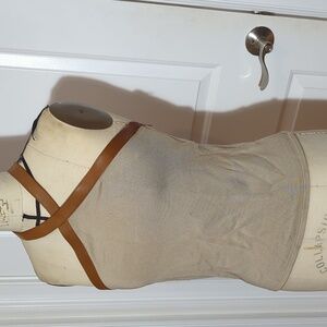 Silk halter top with leather trim